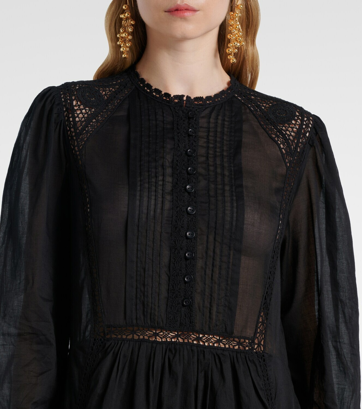 Marant Etoile Gisela lace-trimmed cotton maxi dress