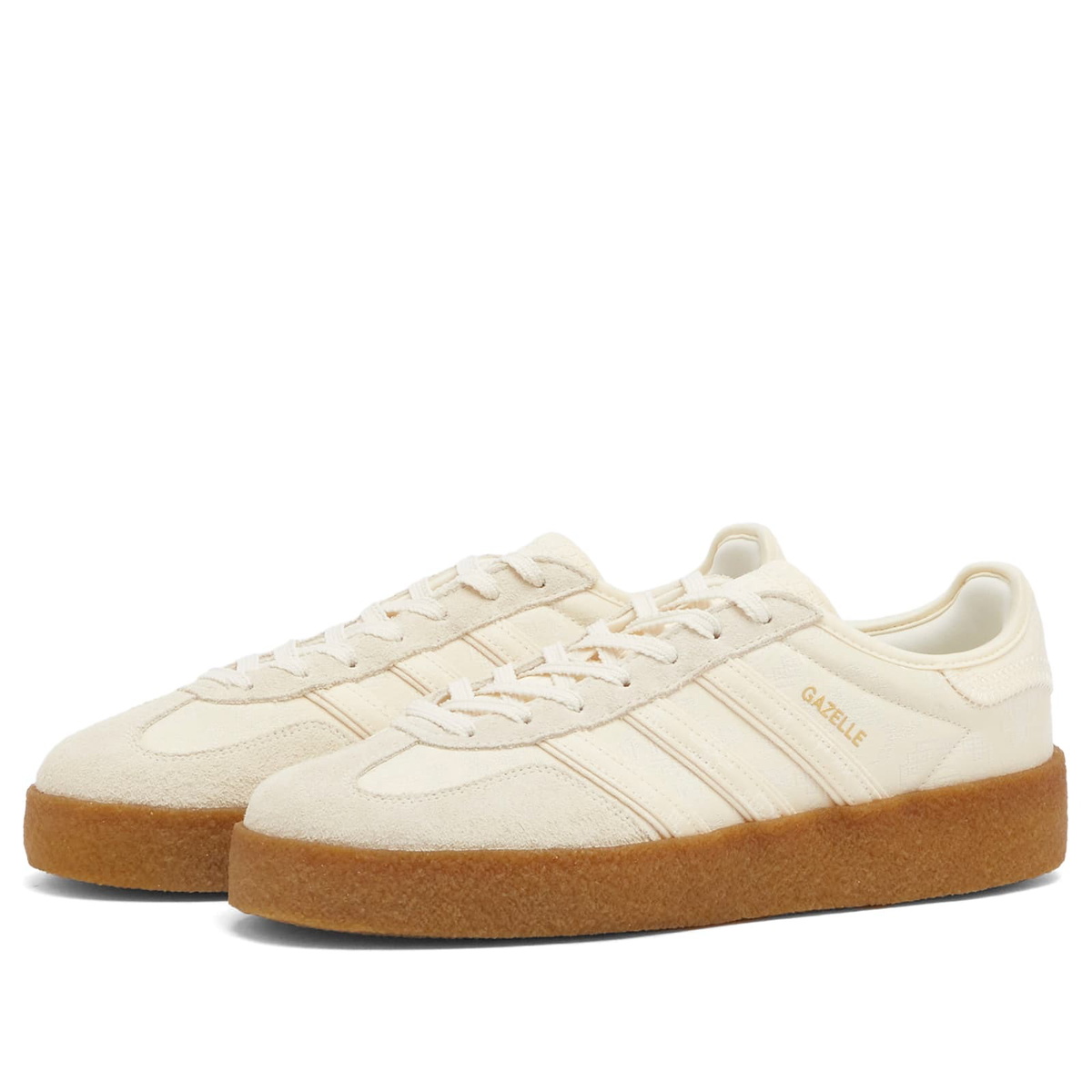 Adidas x CLOT Gazelle by EC in Core White/Gold Metal