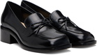 Sandy Liang Black Spazzolato Leather Loafers