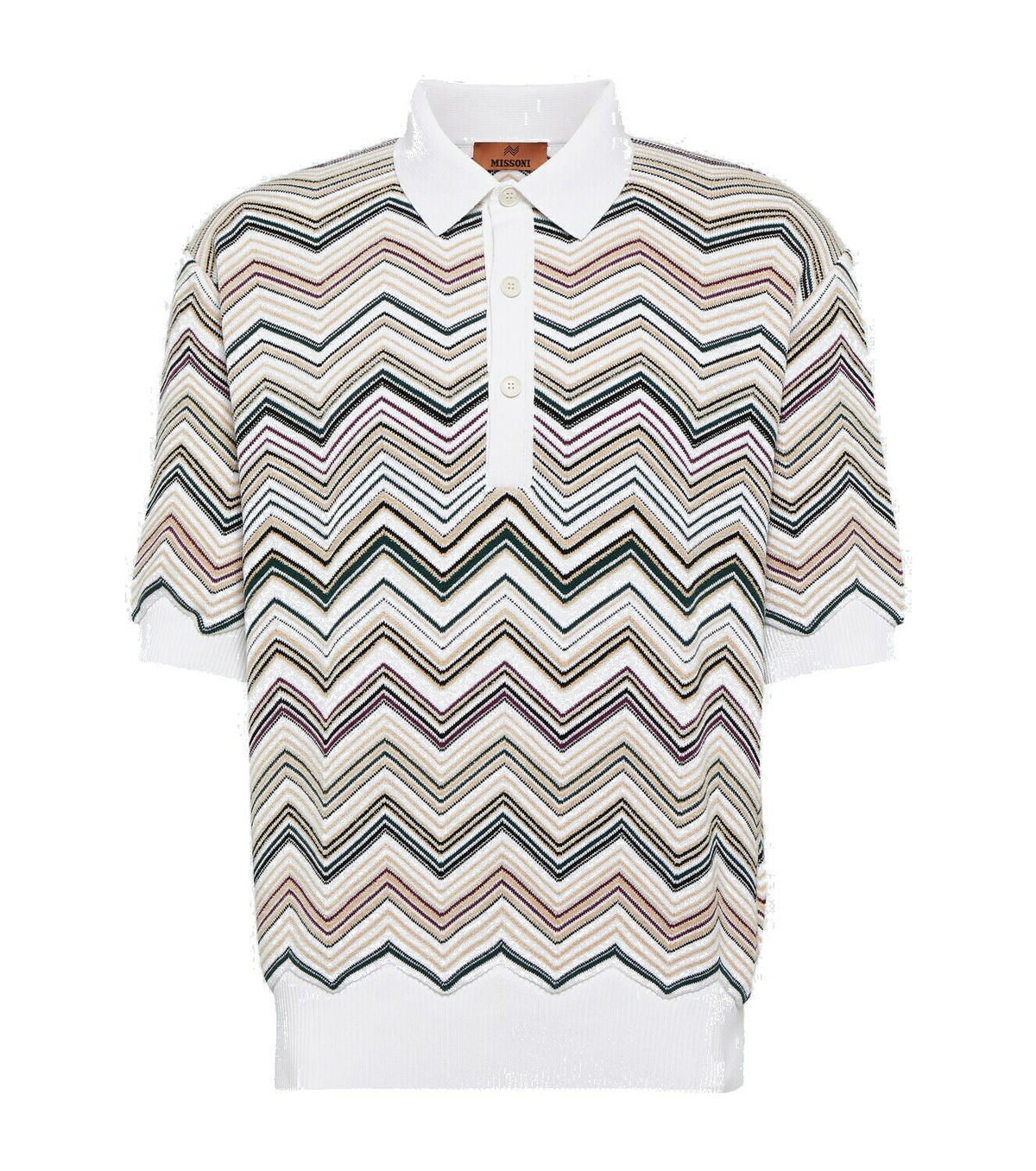 Missoni Zig Zag cotton-blend polo sweater Missoni