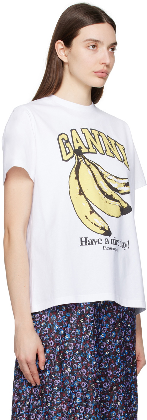 Tシャツ・カットソー GANNI RELAXED FIT COTTON T-SHIRT WITH BANANA PRINT GANNI Basic Cotton Jersey Banana Relaxed Tee | Shopbop