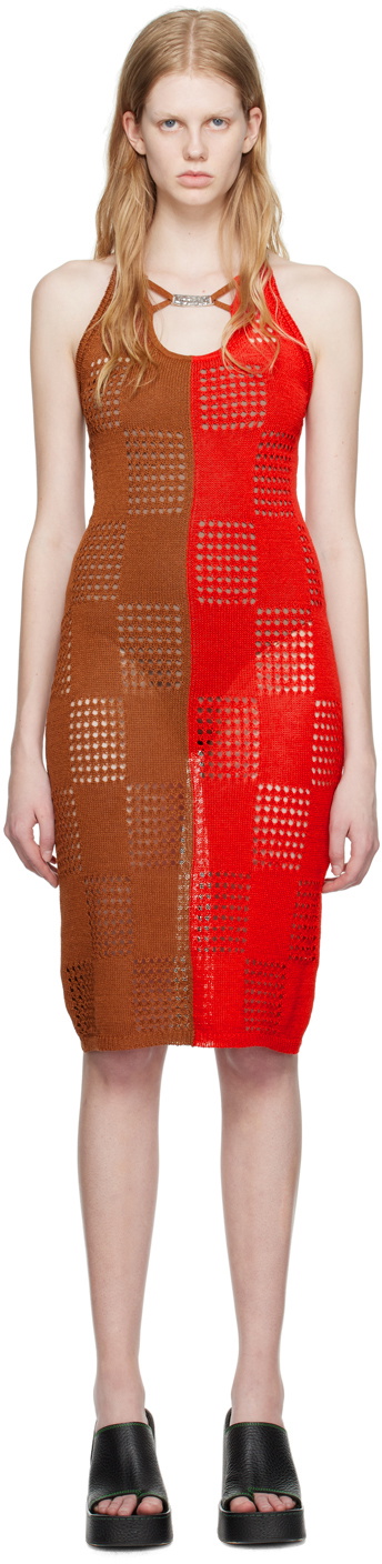 Andersson Bell Red & Brown Keira Midi Dress