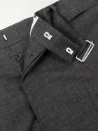 Officine Générale - Straight-Leg Virgin Wool, Silk and Linen-Blend Trousers - Gray