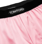 TOM FORD - Velvet-Trimmed Stretch-Silk Satin Boxer Shorts - Pink