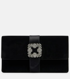Manolo Blahnik Capri embellished velvet clutch