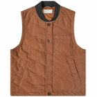 Universal Works Men's Marl Twill Carlton Gilet in Brown