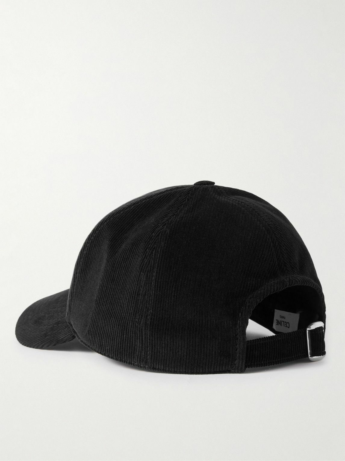 CELINE - Logo-Embroidered Cotton-Corduroy Baseball Cap - Black
