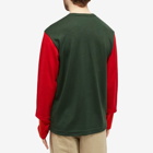 Comme des Garçons Homme Plus Men's Long Sleeve Layered Panel T-Shirt in Dark Green