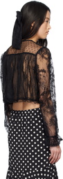 Anna Sui Black Lace Combo Bed Cardigan