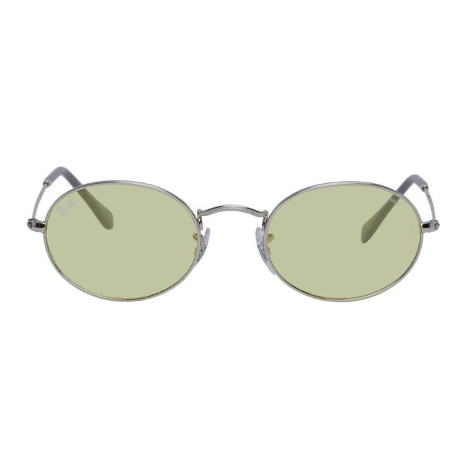 Photo: Ray-Ban Silver and Yellow Evolve Oval Sunglasses