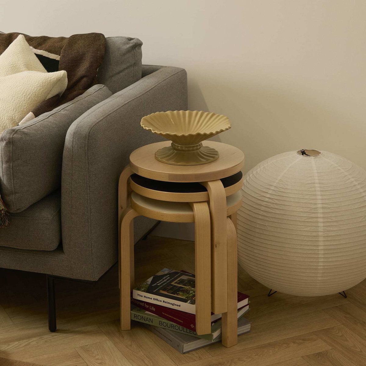 HKliving Ribble Bowl - Large in Beige 