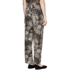 Dries Van Noten Black and Green Floral Trousers