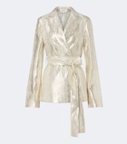Joseph Ashner snake-print silk-blend lamé blazer
