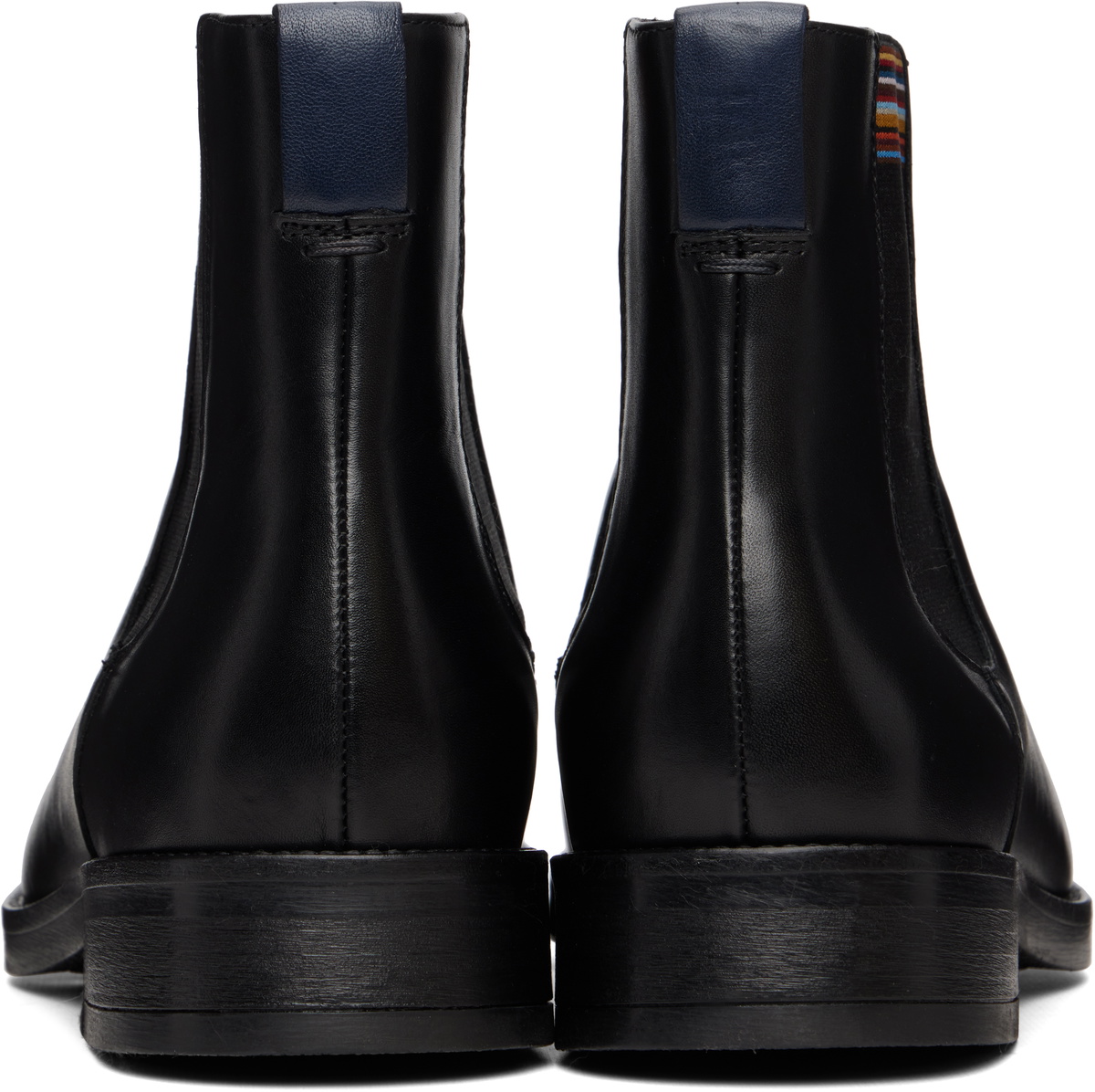 Paul Smith Black Leather Lansing Signature Stripe Chelsea Boots