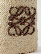 Loewe - Paula's Ibiza Leather-Trimmed Raffia Bucket Bag