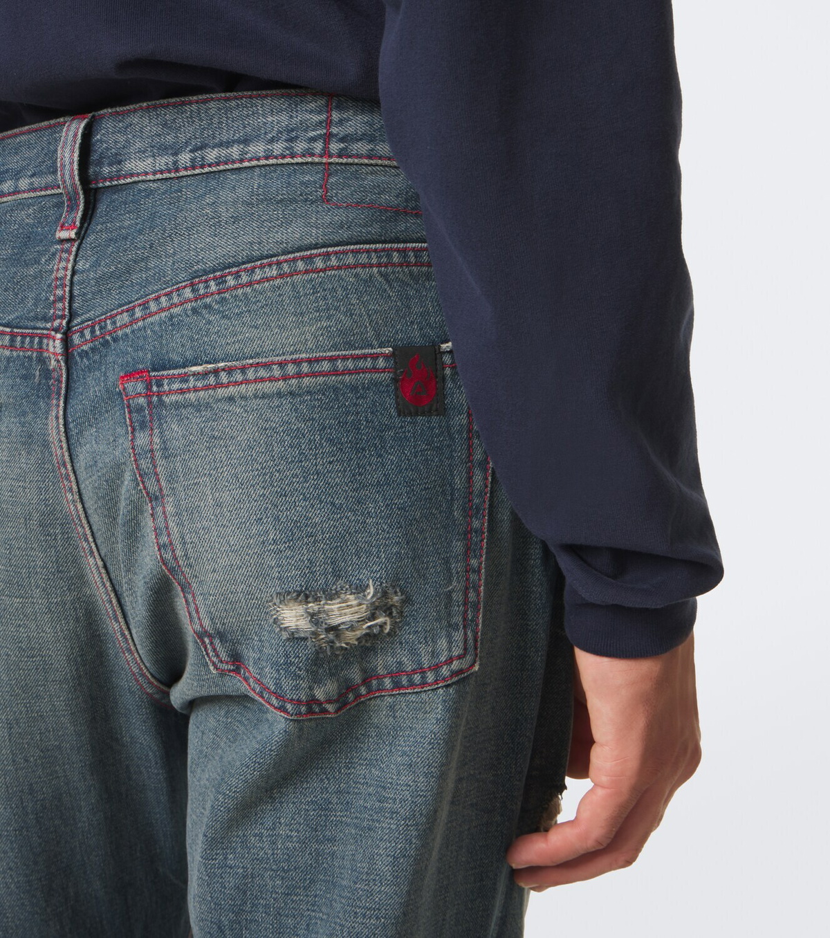 Acne Studios Re-edition distressed straight jeans