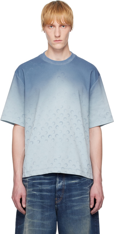 Photo: Marine Serre Blue Moon Faded Jersey Loose Fit T-shirt