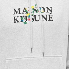 Maison Kitsuné Men's Flowers Comfort Hoodie in Light Grey Melange