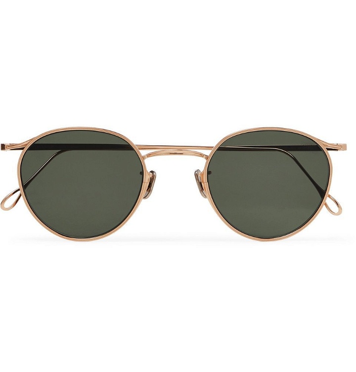 Photo: Eyevan 7285 - Round-Frame Gold-Plated Sunglasses - Gold