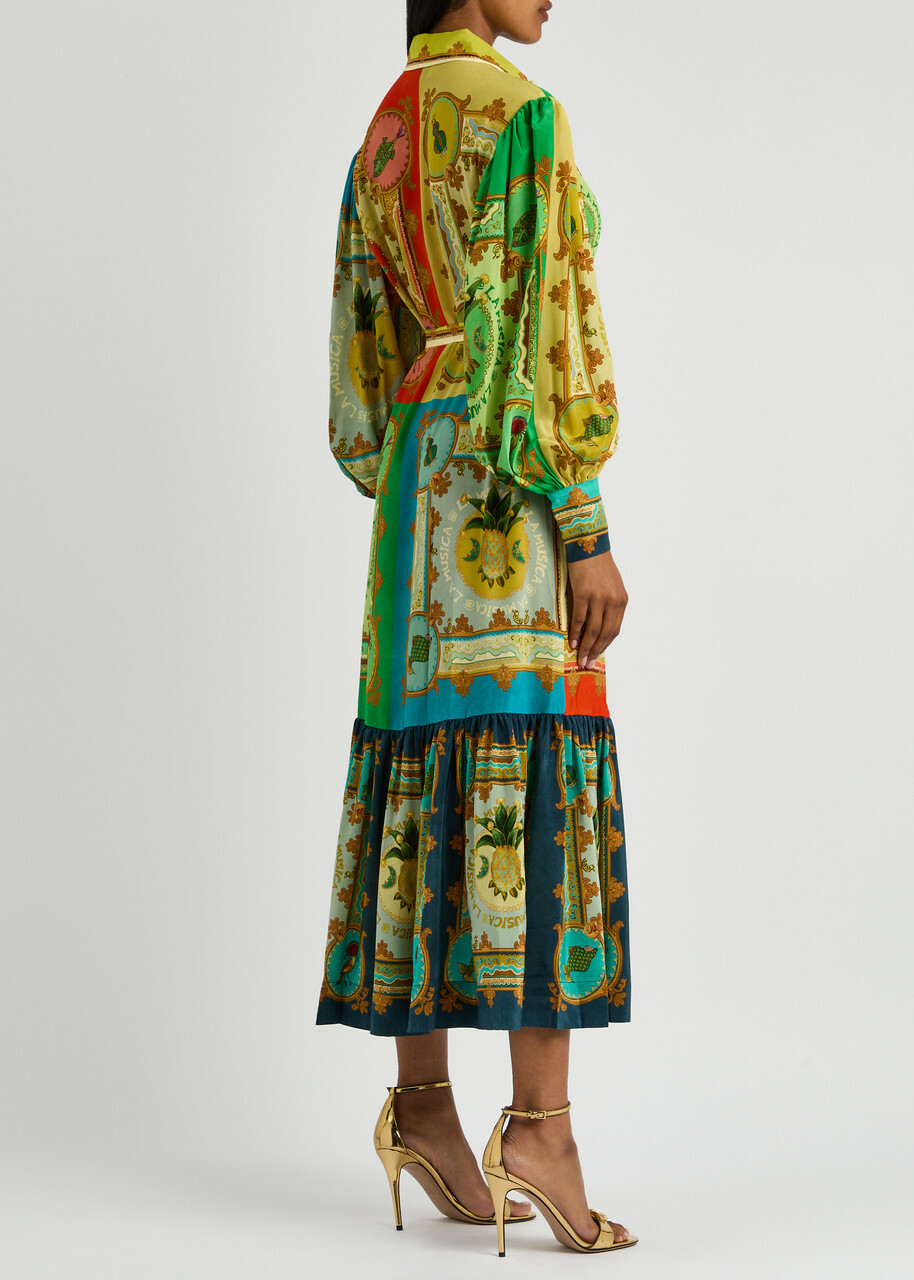 Alemais Musica Printed Silk Maxi Shirt Dress Multicoloured ALMAIS
