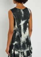 High Cue Printed Satin top Black