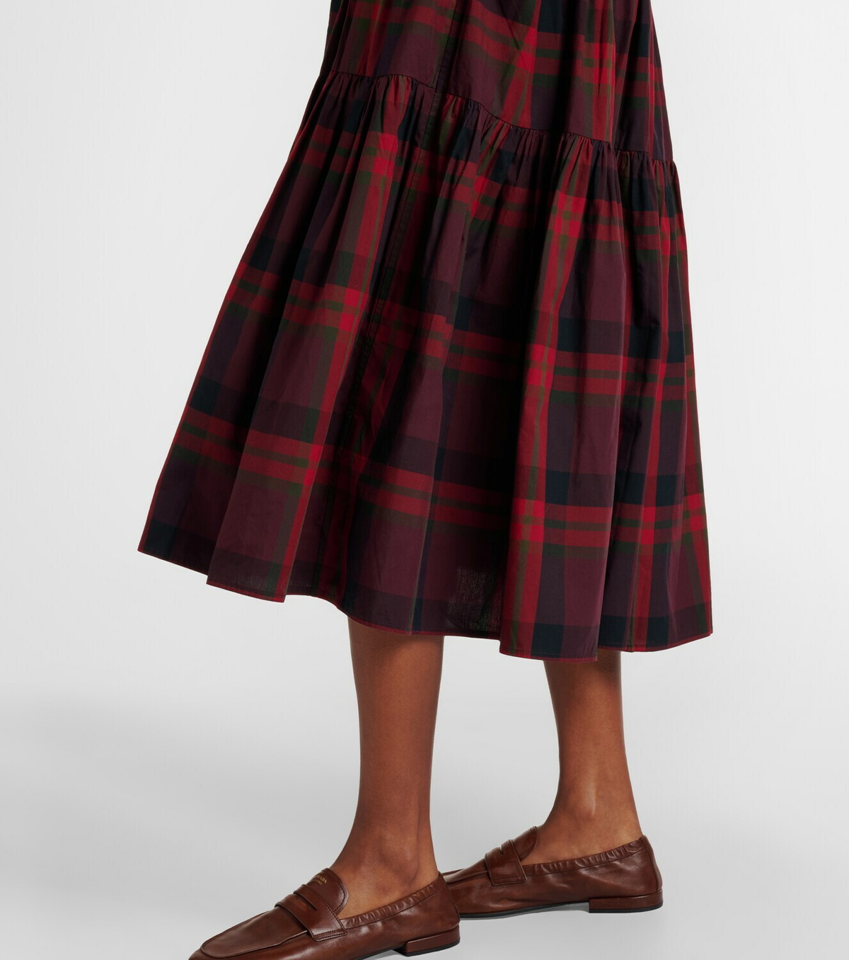 Polo Ralph Lauren Belted plaid cotton-blend shirt dress