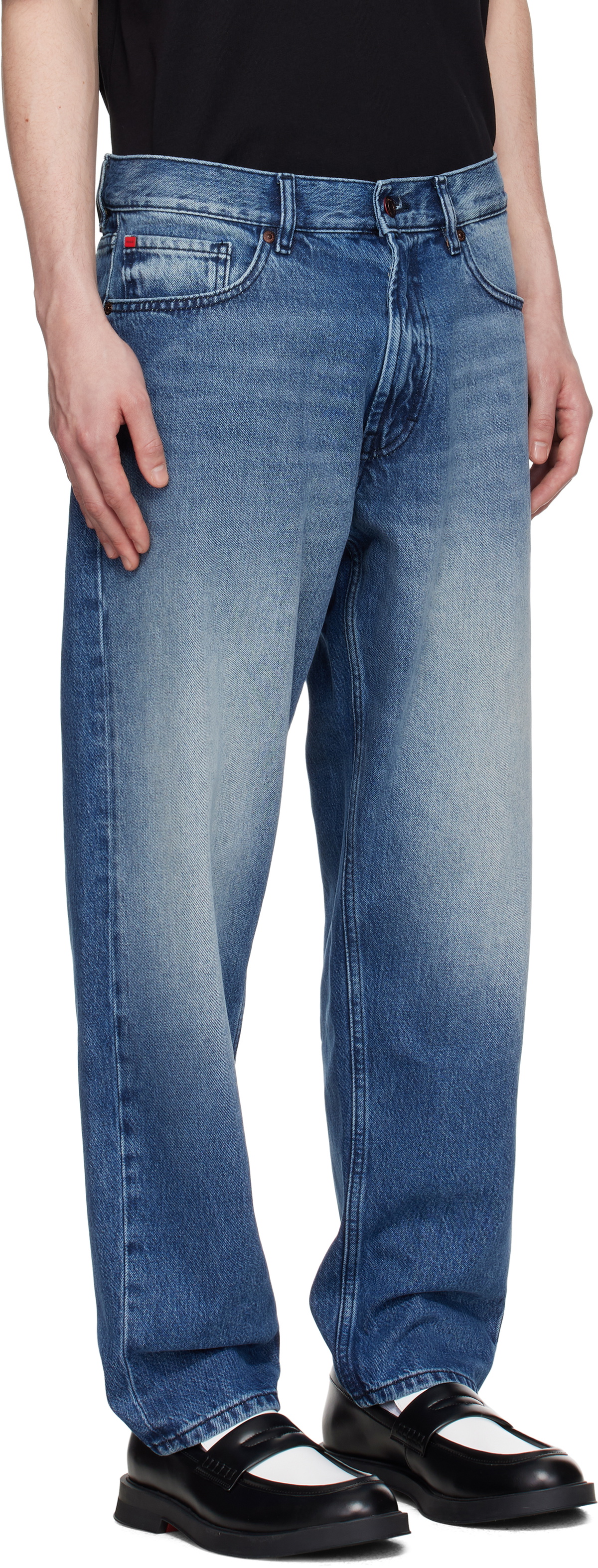 Hugo Blue Relaxed Tapered-Fit Jeans