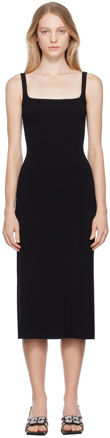 Staud Black Paityn Midi Dress Staud