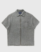 Thisisneverthat Damaged Denim Zip S/S Shirt Grey Mens Shortsleefe