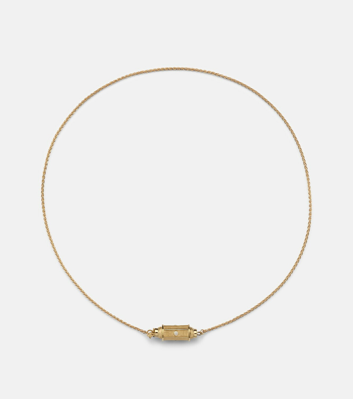 Marie Lichtenberg Coco Micro 18kt gold locket necklace with diamonds
