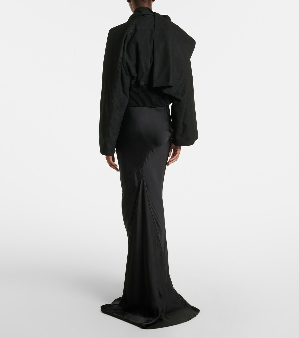 Rick Owens Coda draped satin maxi skirt