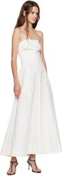 St. Agni Off-White Sculpted Cotton Strapless Midi Dress