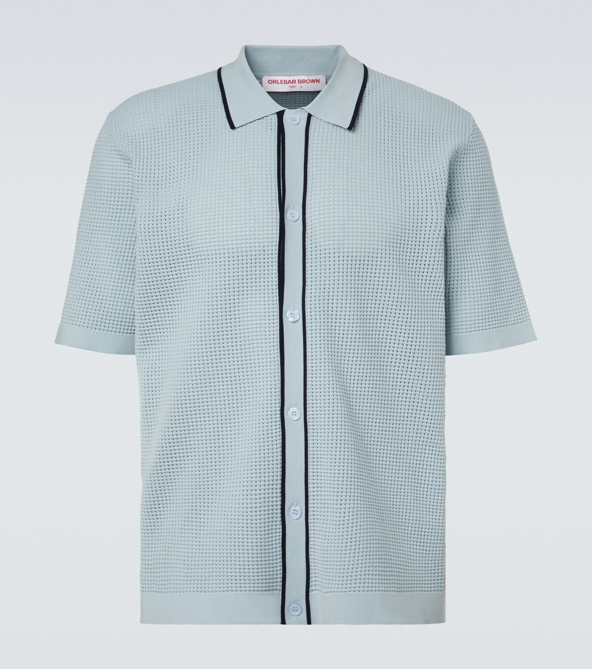 Orlebar Brown Roddy waffle-knit bowling shirt