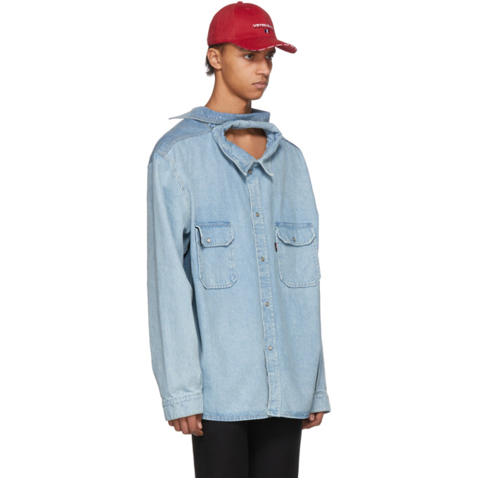 Vetements Blue Levis Edition Open Back Denim Shirt Vetements