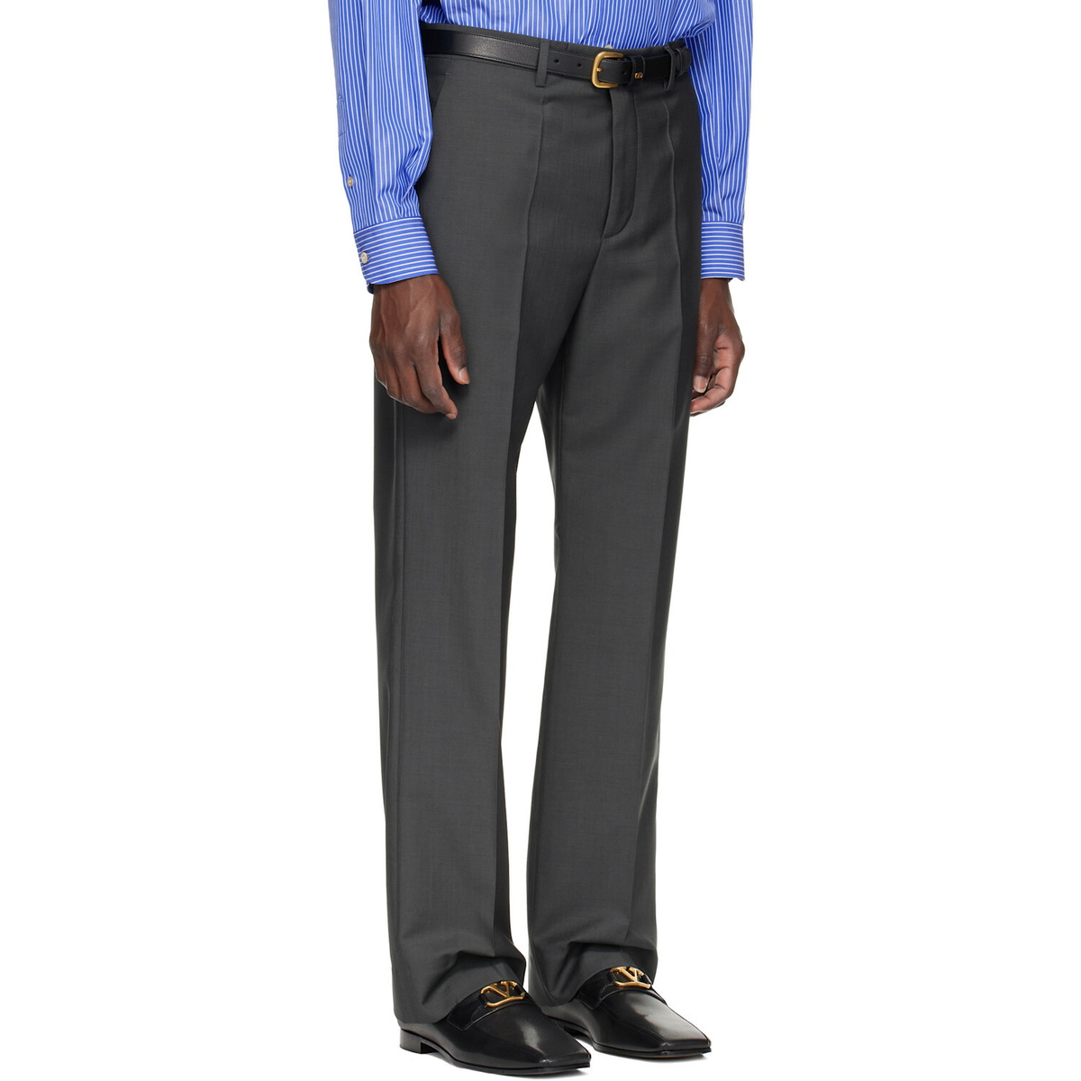 Valentino Gray Wool Trousers