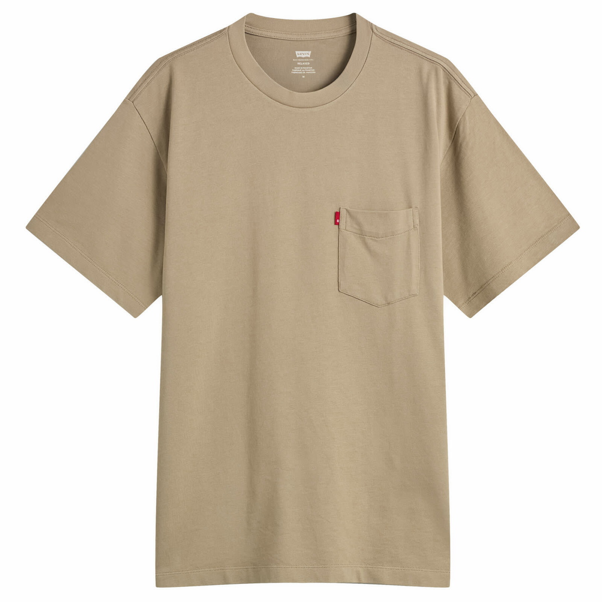 Levi's Men's Red Tab Exclusive Heavyweight Pocket T-Shirt in Vintage Khaki