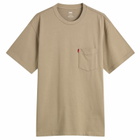 Levi's Men's Red Tab Exclusive Heavyweight Pocket T-Shirt in Vintage Khaki