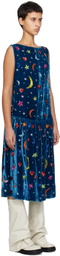 Caro Editions Blue Sonya Midi Dress