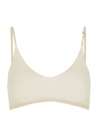 Jacquemus Le Bandeau Pralu Rib-knit bra top Beige