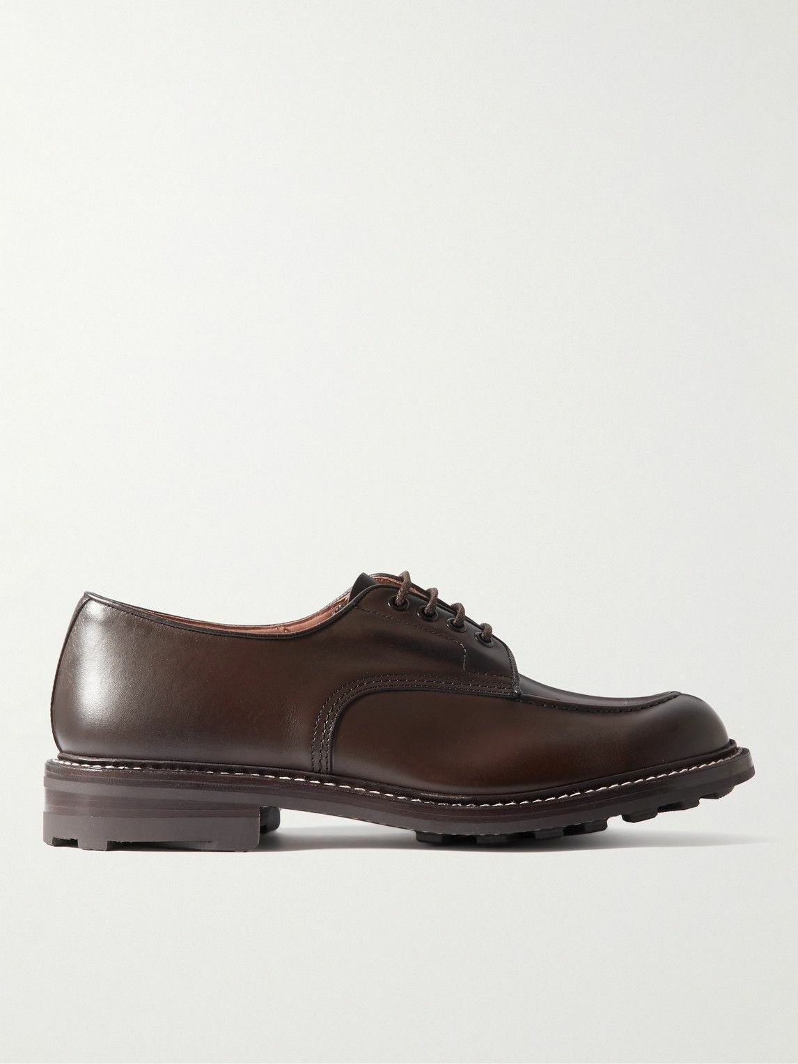 Photo: Tricker's - Heath Golf Leather Derby Shoes - Brown