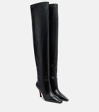 Amina Muaddi Jamie 80 leather over-the-knee boots