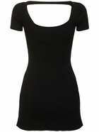 COURREGES Hyperbole Rib Knit Viscose Mini Dress