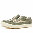 Rick Owens DRKSHDW Men's Moleskin Vintage Sneakers in Sage/Milk