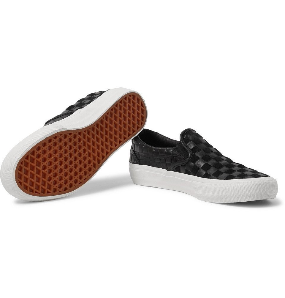 Vans - Engineered Garments OG Classic LX Checkerboard Leather Suede Slip -On Sneakers - Black Vans