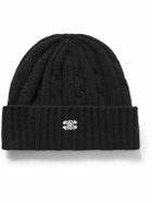 CELINE - Logo-Embroidered Cable-Knit Cashmere Beanie