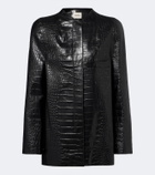 Khaite Sadie croc-effect leather coat