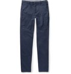 Brunello Cucinelli - Slim-Fit Garment-Dyed Stretch-Cotton Twill Trousers - Navy