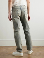 RRR123 - Fathers Way Slim-Fit Straight-Leg Belted Distressed Printed Jeans - Blue