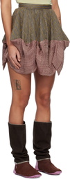 Kiko Kostadinov Gray & Burgundy Evelyn Miniskirt