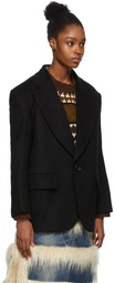 Junya Watanabe Black Cashmere Beaver Cloth Blazer